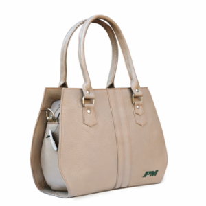 BEIGE LEATHER HANDBAG
