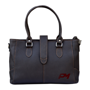 BLACK LEATHER HANDBAG