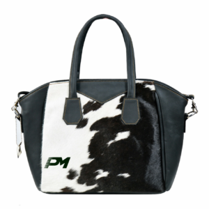 Black & White Cowhide Leather Handbag